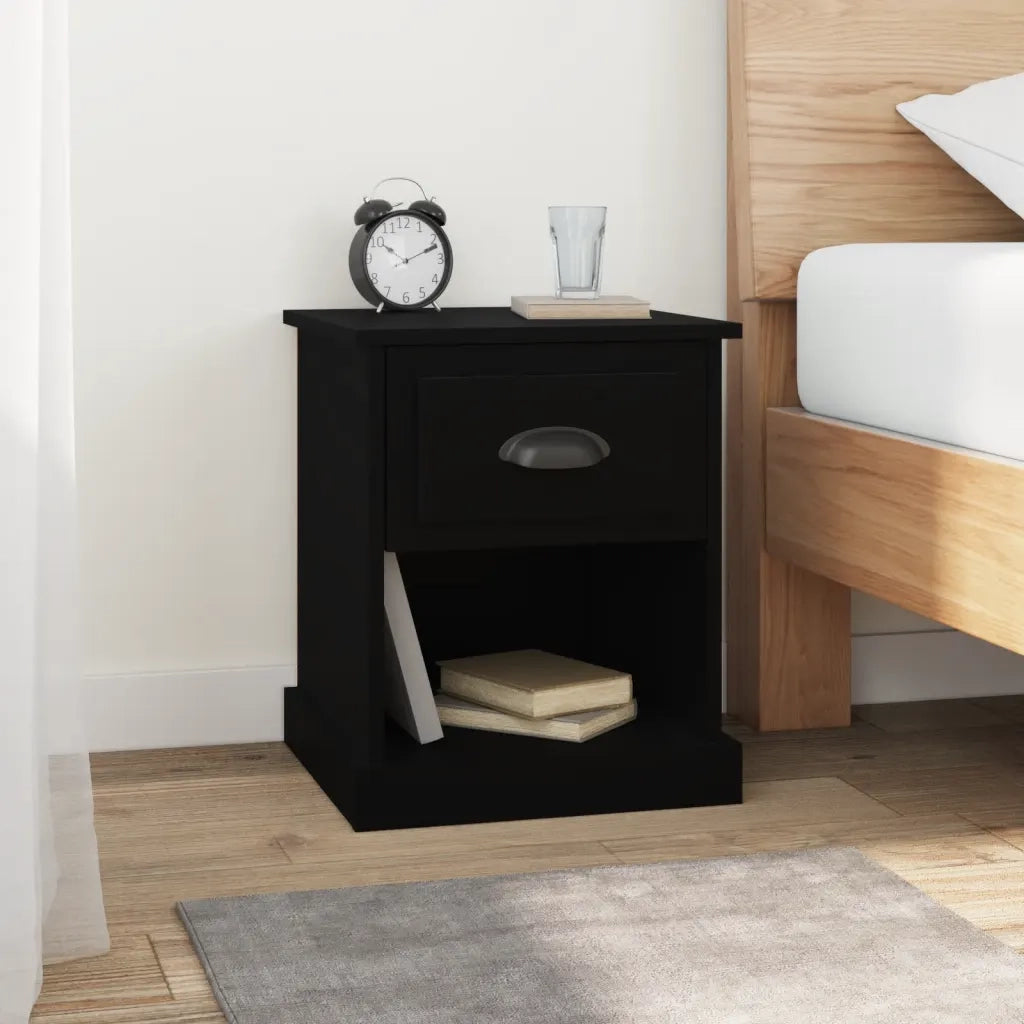 Comodini 2 pz-Set di 2 Tavolino da notte Neri 39x39x47,5 cm in Legno Multistrato 164245