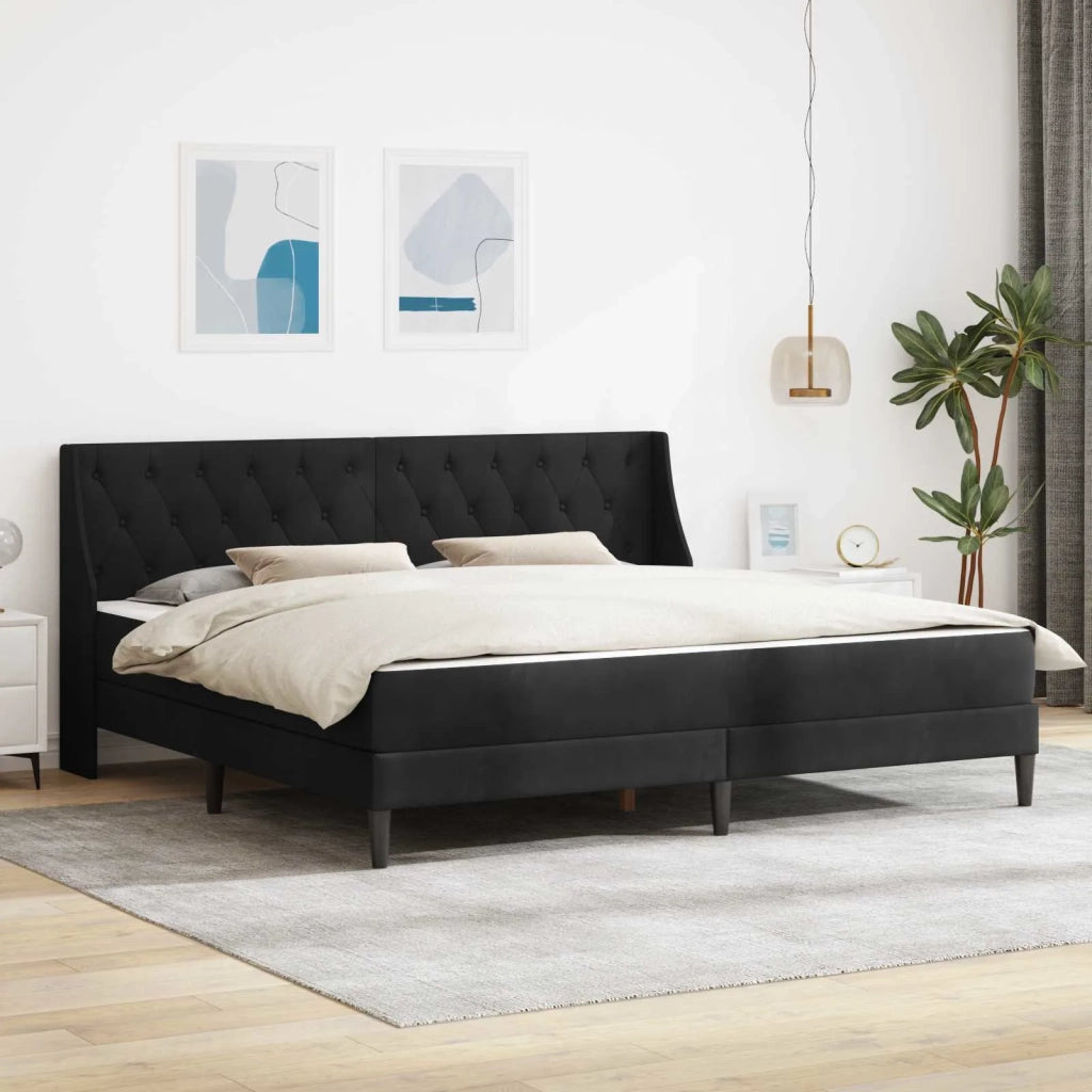 Struttura letto con materasso Nero 200 x 200 cm Velluto 3414823