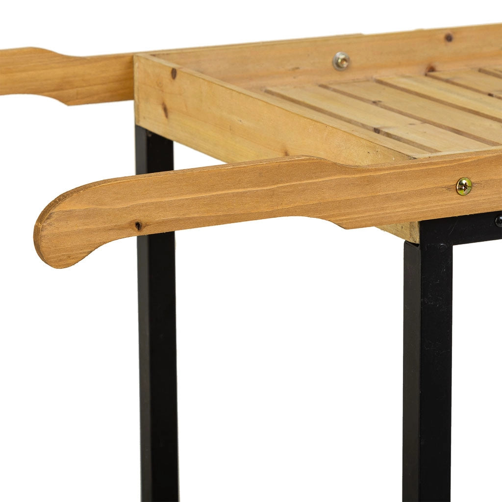 Carrello espositivo in metallo e legno marrone 125x50x80h