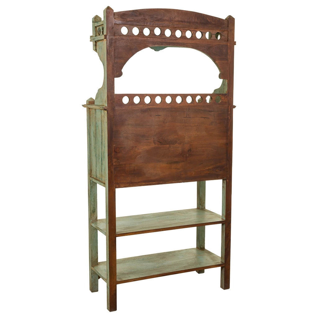 Credenza in legno artigianale blu 75x35x150