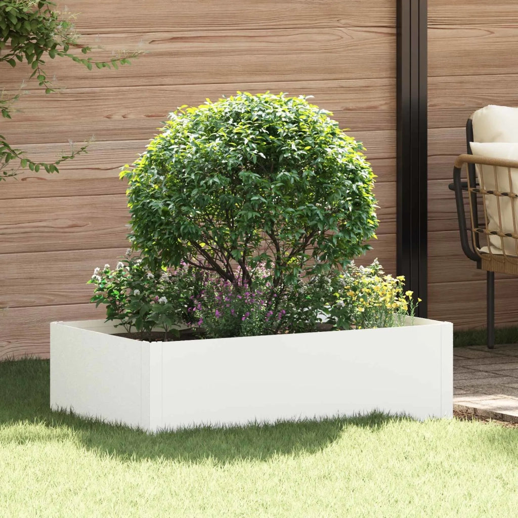 Bordura per Prato 100 x 60 x 35 cm Acciaio Bianco 8008947