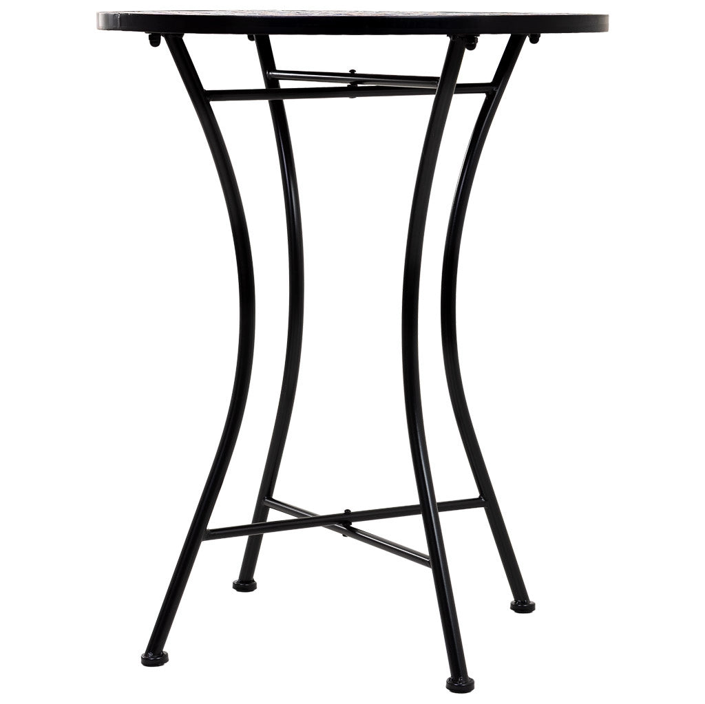 Tavolo + 2 sedie in ferro battuto, D60x75h-sedia(2): D38x46-90h Nero
