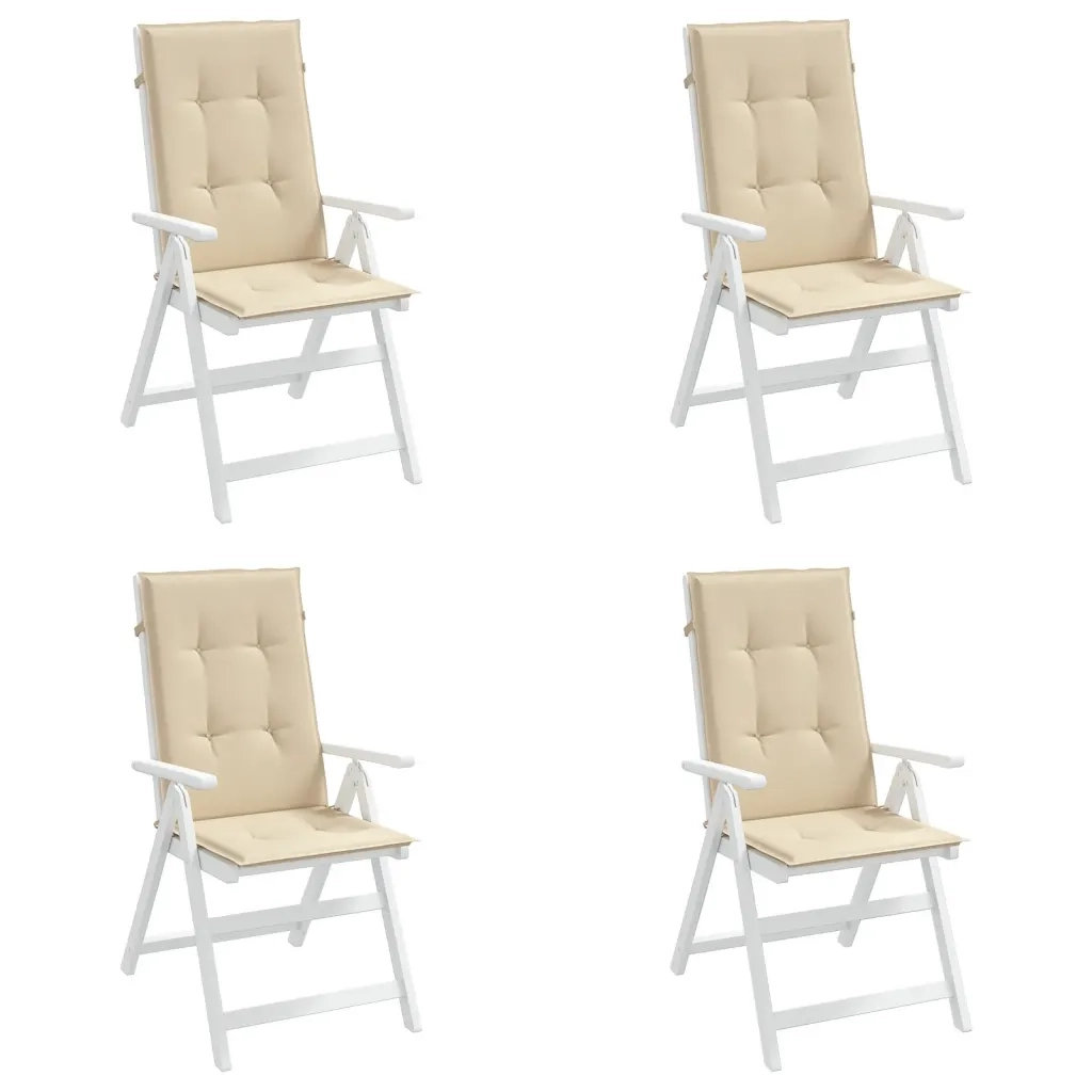 Cuscini per Sedie 4 pz Beige 120x50x3 cm in Tessuto 47543