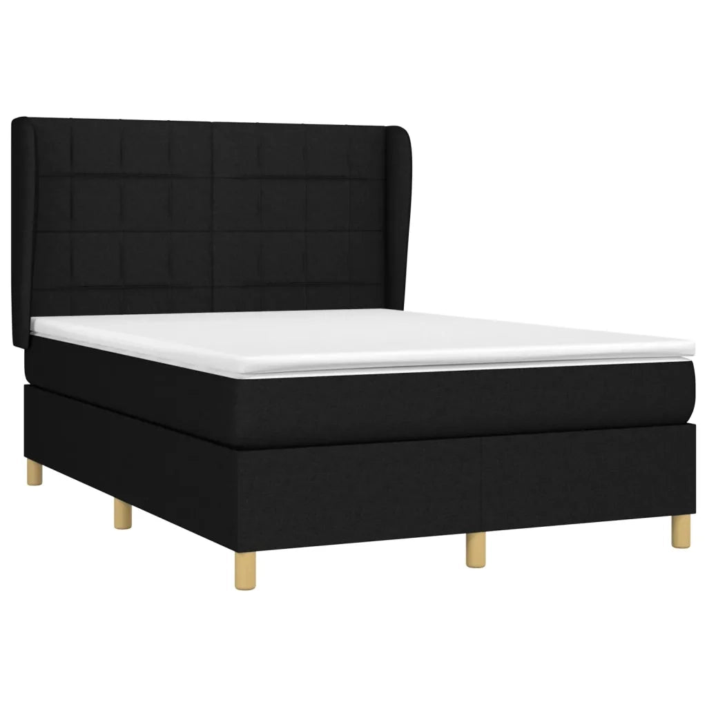 Giroletto a Molle con Materasso Nero 140x190 cm in Tessuto 3128519
