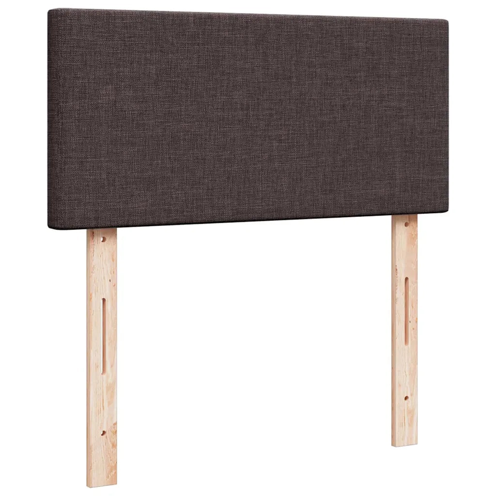 Pouf Letto con Materasso e LED Marrone Scuro 90x200 cm Tessuto 3312197