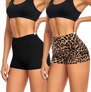 Shorts da fatica 2 pezzi - Alta vita - Senza cuciture - Resistenti - Per yoga/corsa - Poliestere - Nero/Scuro - Shorts sportivi