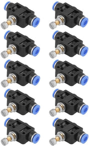 Regolatore di flusso d'aria 10 pezzi - Connesione rapida pneumatica - Apparecchiature di automazione - Resistente al calore 0-60 °C - Diametro 6 mm - Duraturo e affidabile - Valvola pneumatica