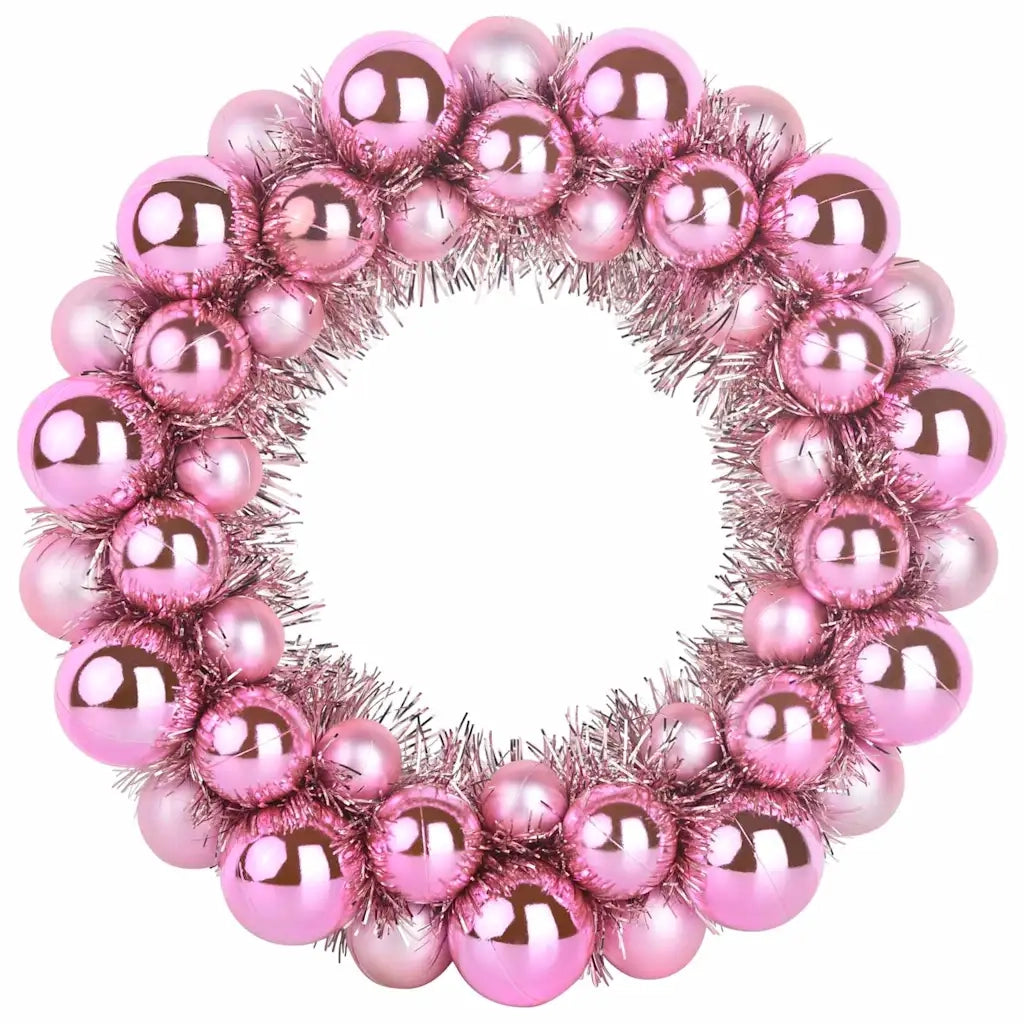 Corone di Palline di Natale 2 pz Rosa 33 x 33 x 7 cm CFW6067595