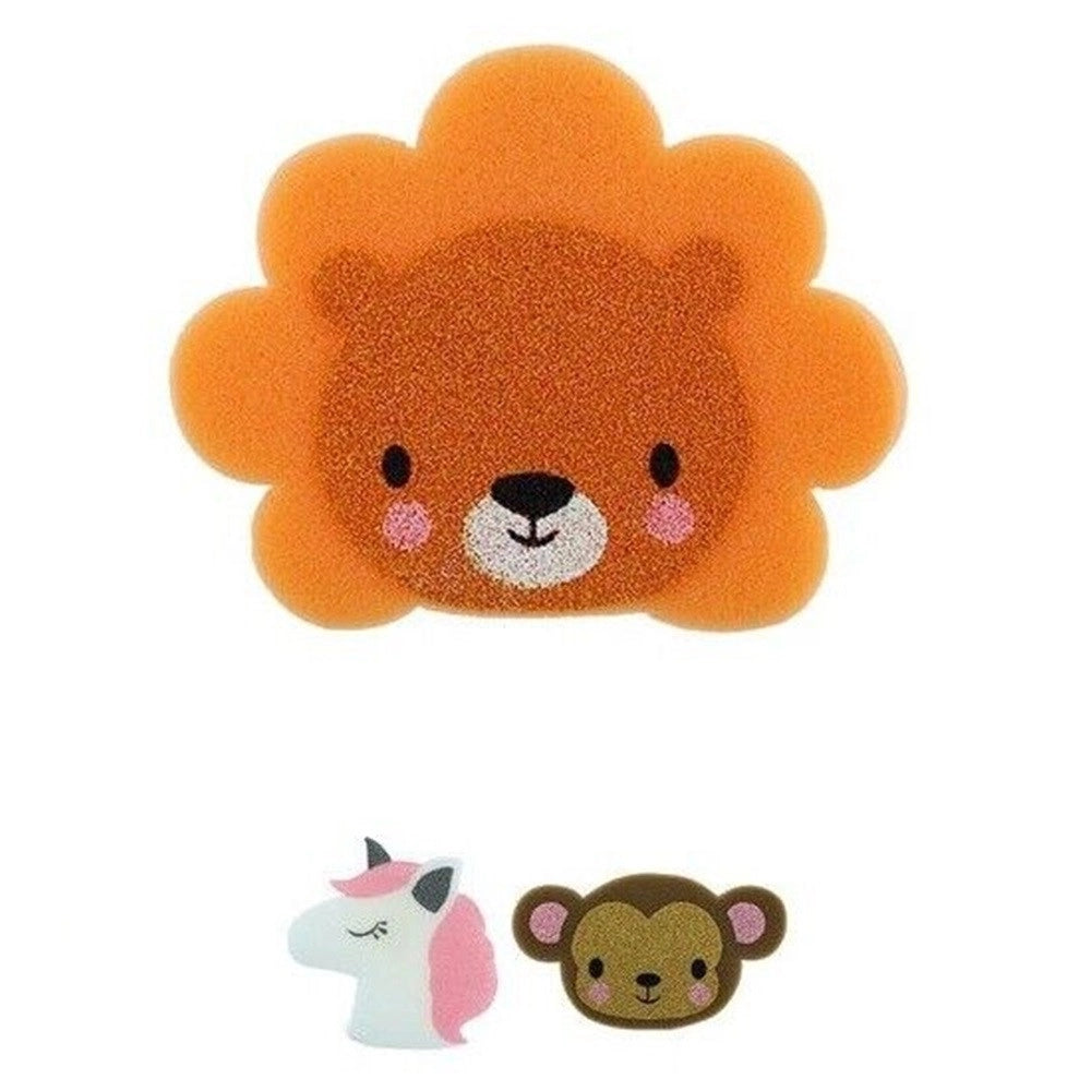 Trade Shop - Set 2pz Spugna Corpo Per Bagno Doccia Tonificante Colorate Forma Di Animali 10688 -