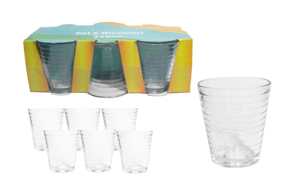 Set 6 Bicchieri da Tavola in Vetro Valencia Acqua 230 cc