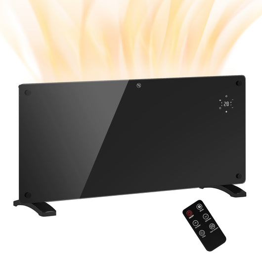 Riscaldatore a Convezione 2000W da Pavimento o a Parete con Telecomando e Timer Nero