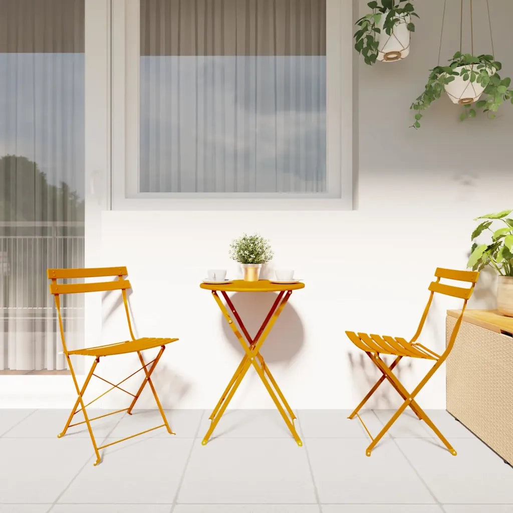 Sedia Pieghevole da Giardino 2 pcs Senape 42 x 46 x 82cm 42002957