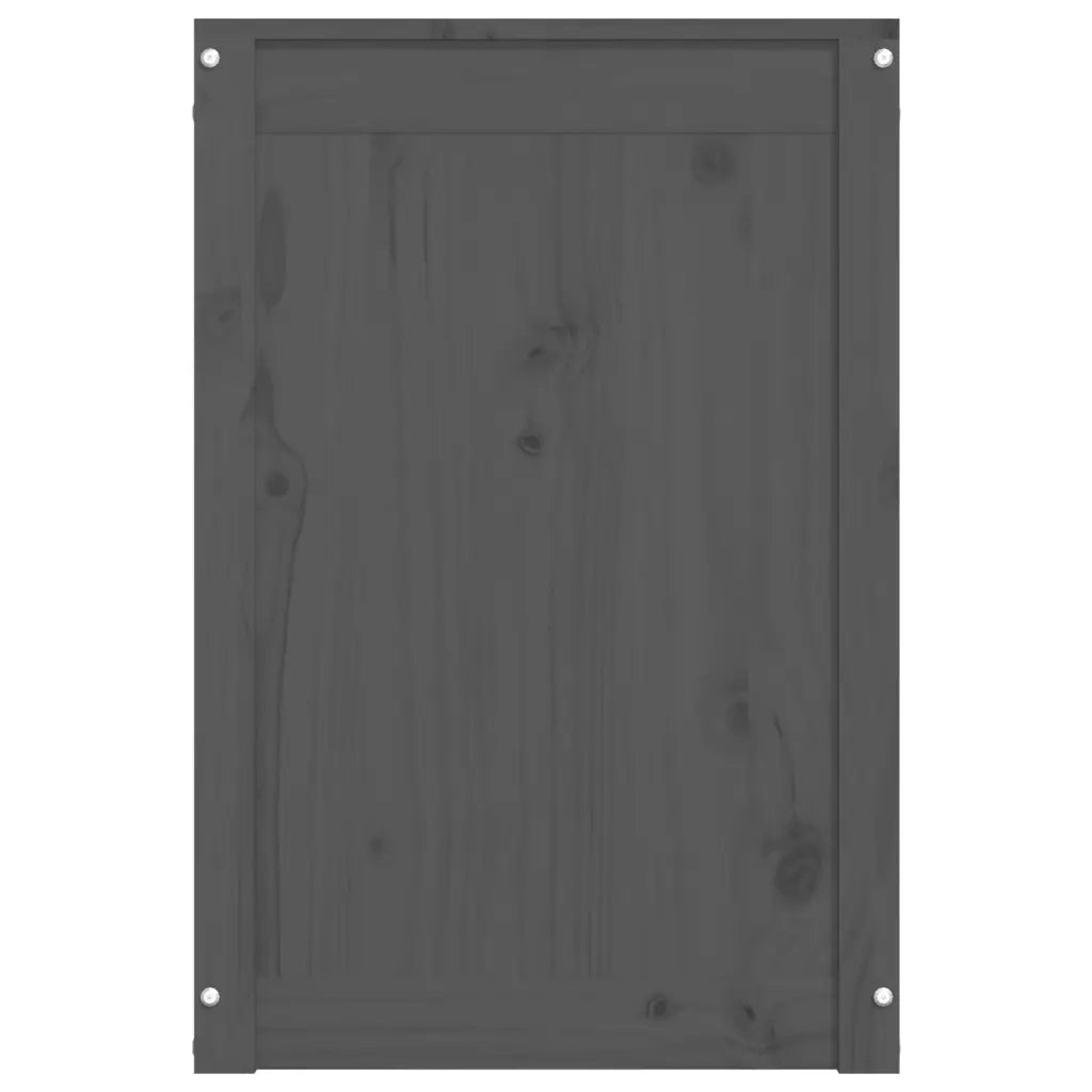 Contenitore per Bucato Grigio 44x44x66 cm Legno Massello Pino