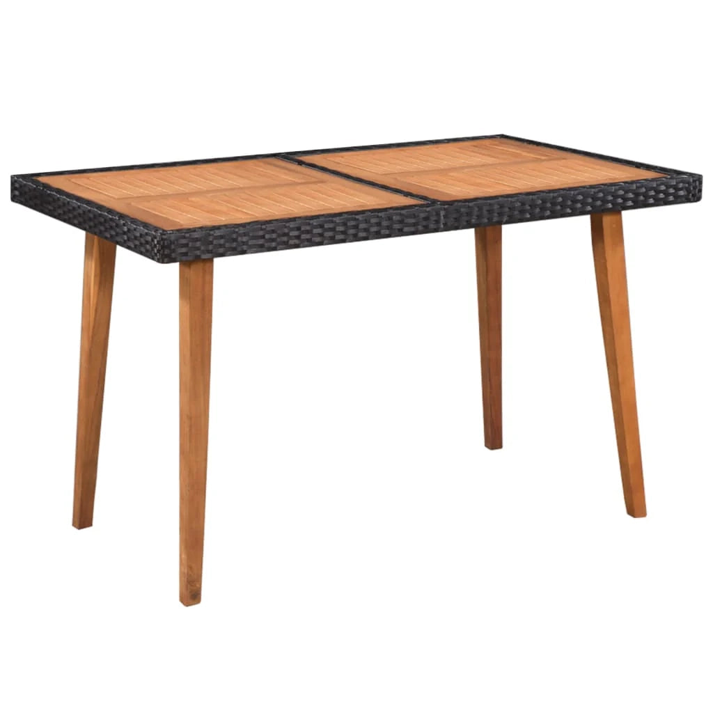 Set da pranzo da giardino 5 pezzi in resina intrecciata nera e marrone 02_0014794