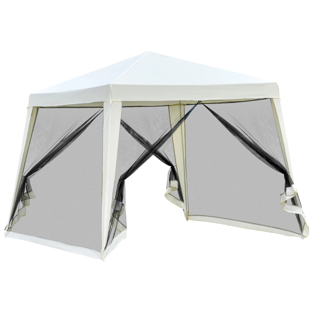 Tonnelle Barnum Stile Coloniale ¨C zephmum ¨C Beige Nero 3x3x2.45 m 4 Zanzariere