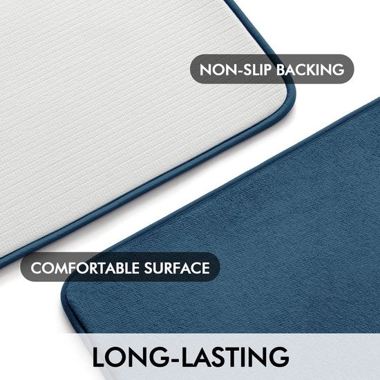Mat di Supporto Antiscivolo Decorativo per Bagno e Salotto 70 x 120 cm Blu