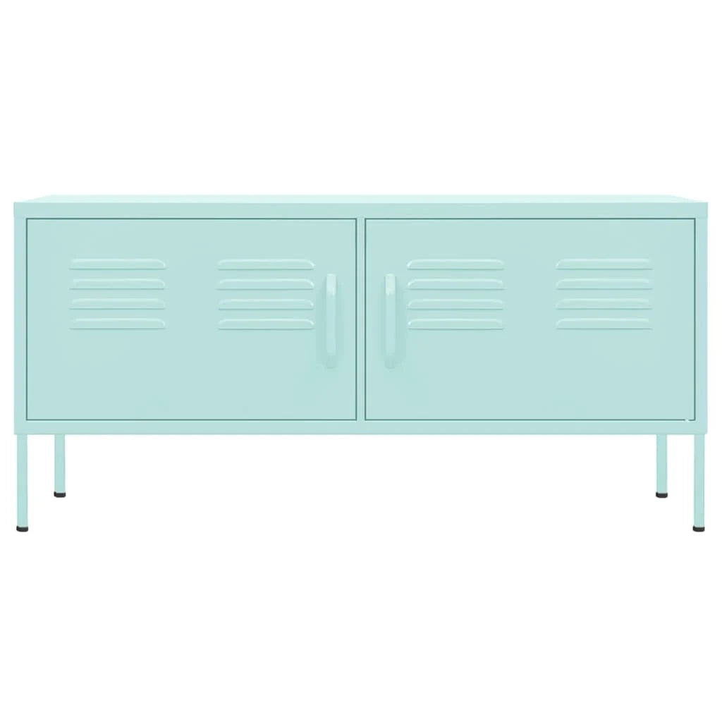 Mobile TV multimediale scaffale TV mobile TV sala da pranzo soggiorno camera da letto verde menta 105 x 35 x 50 cm acciaio verde 02_0027689