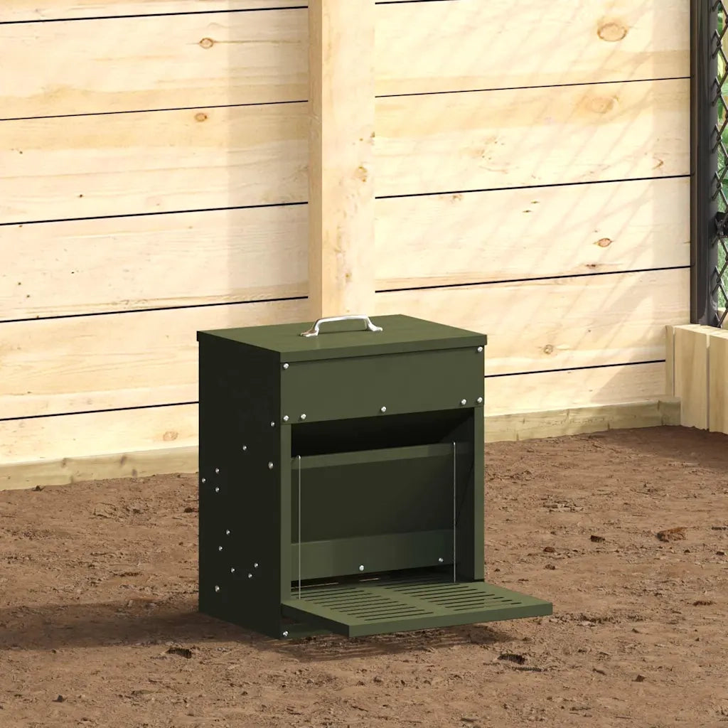 Mangiatore a Pedale per Pollo Verde oliva 33 x 42 x 40 cm CFW4076840