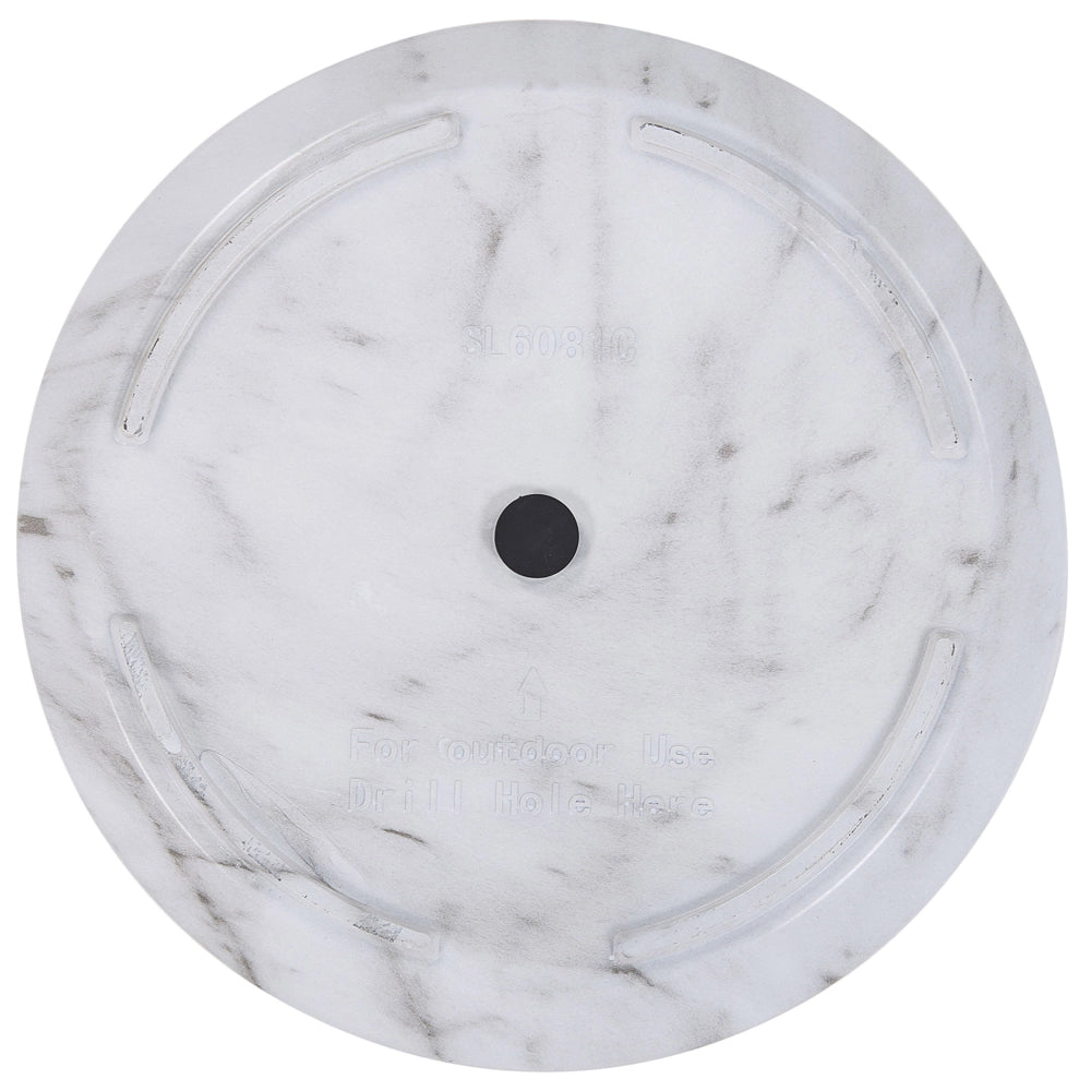 Vaso per piante da interno per esterno Vaso da fiori effetto marmo bianco miscela di pietre Rotondo 43 cm Resistente ai raggi UV