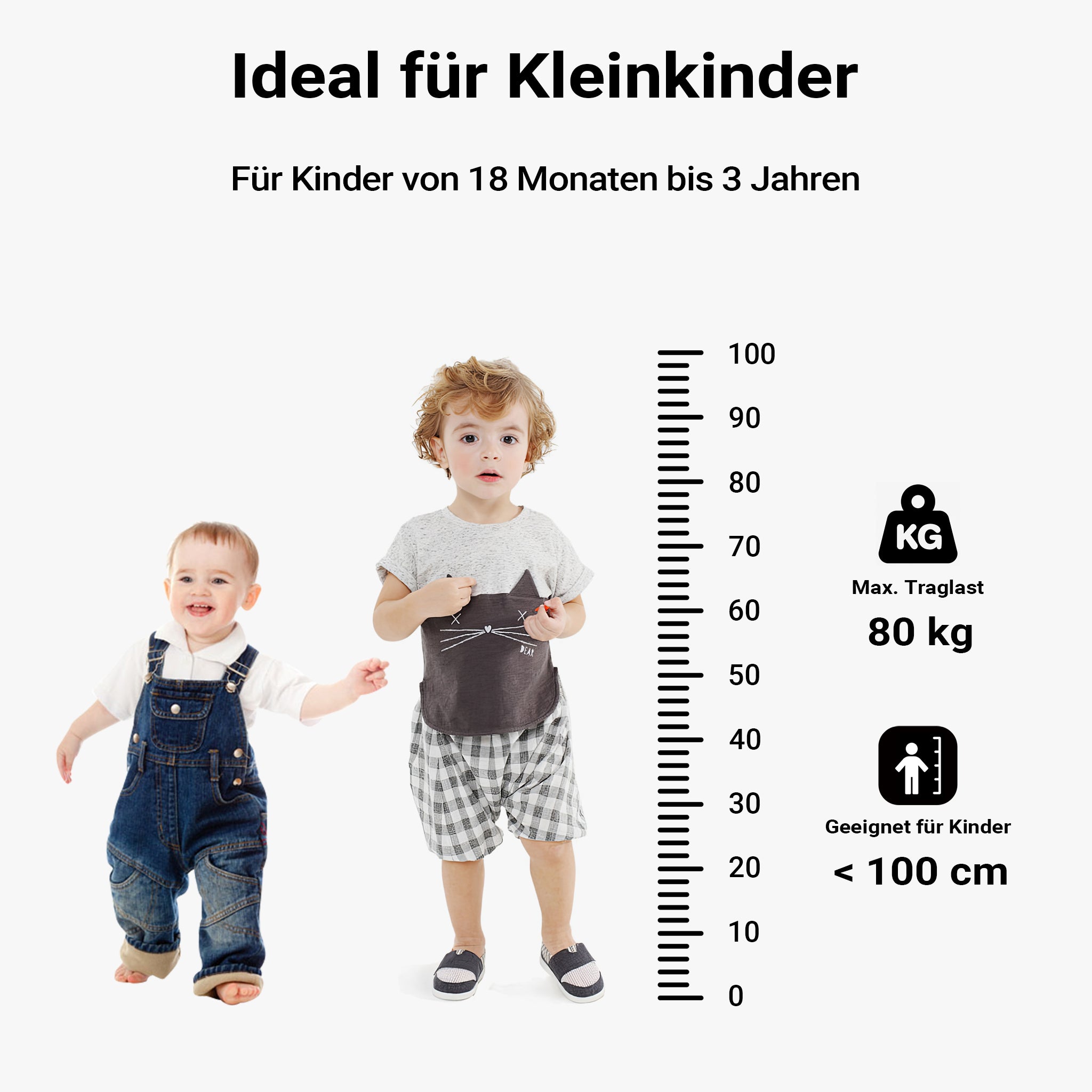 Torre Montessori in bambù 46x46x90cm, con barre di protezione, Learning tower Scala montessoriana