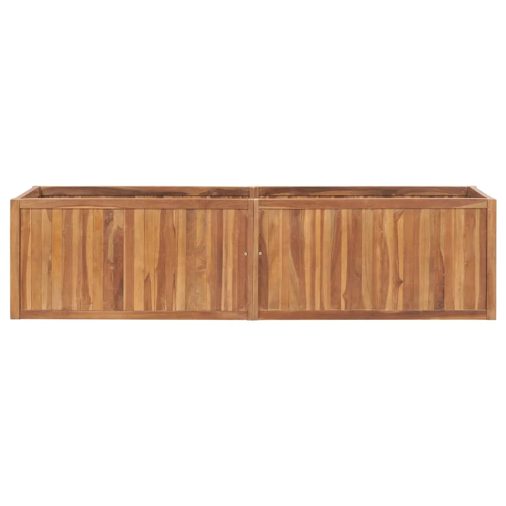 Fioriera rialzata per piante e fiori terrazza giardino 200 x 50 x 50 cm legno massello di teak marrone 02_0039398