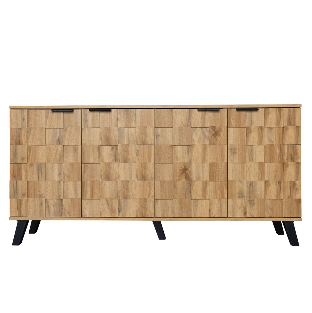 Credenza moderna 4 ante in legno con ripiani regolabili 160,5x35,5x78 cm