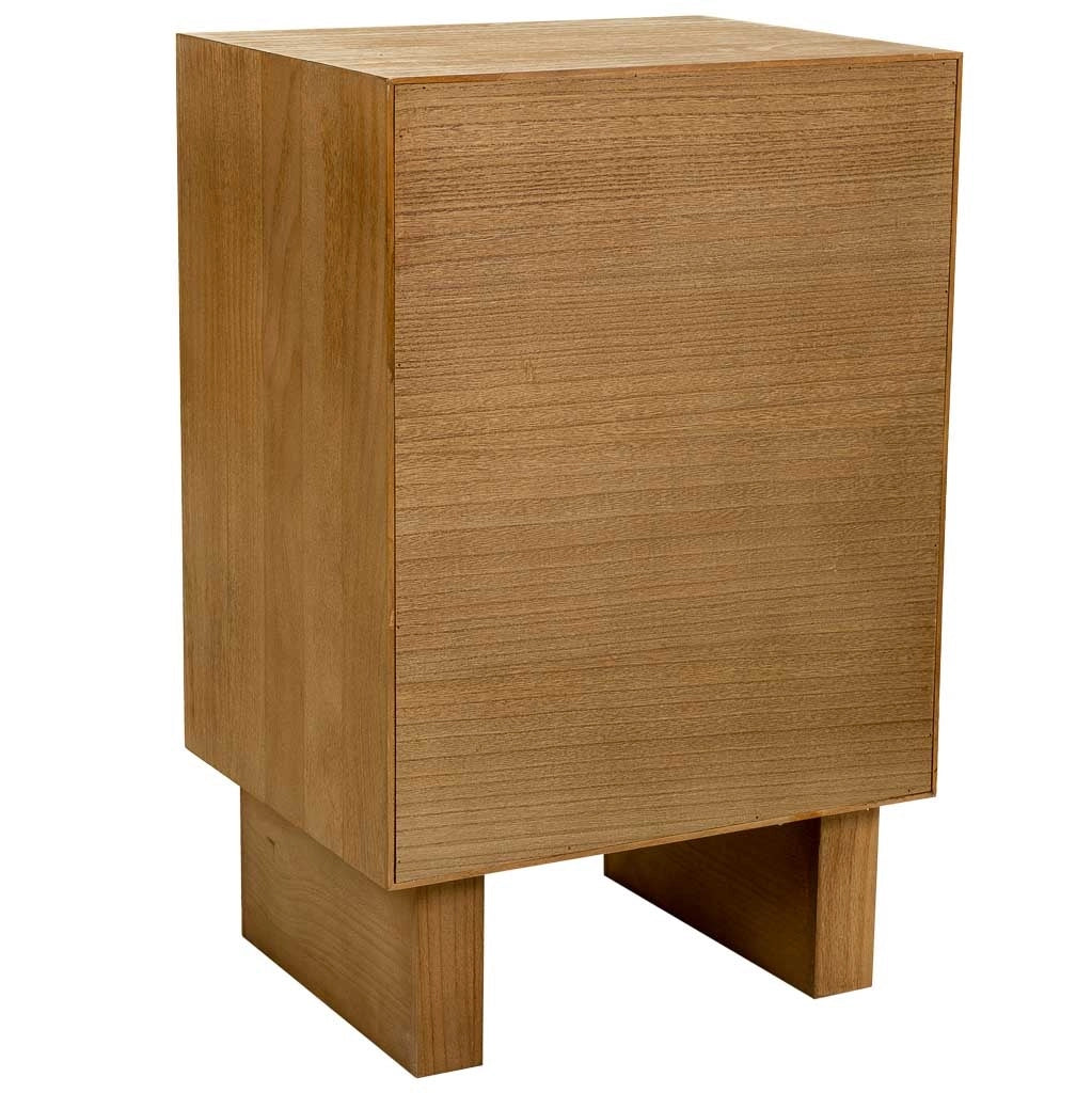 Comodino in legno e corda intrecciata marrone 45x36x55h