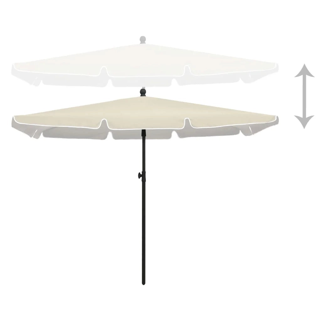 Ombrellone da giardino con palo 210 x 140 cm sabbia 02_0008328