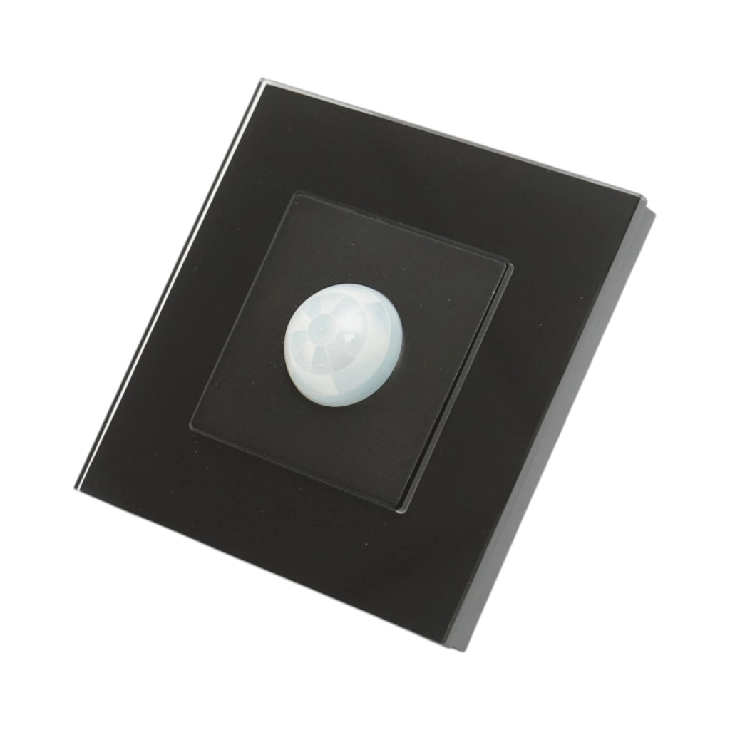 Interruttore sensore di movimento PIR nero 220V, cornice in vetro 86x86x34mm