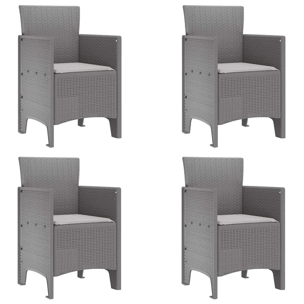 Set da Pranzo per Giardino 5 pcs Grigio chiaro Rattan Polt