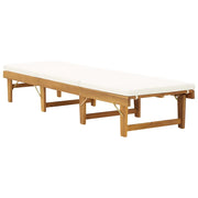 Lettino Prendisole Pieghevole con Cuscino in Massello di Acacia 46490