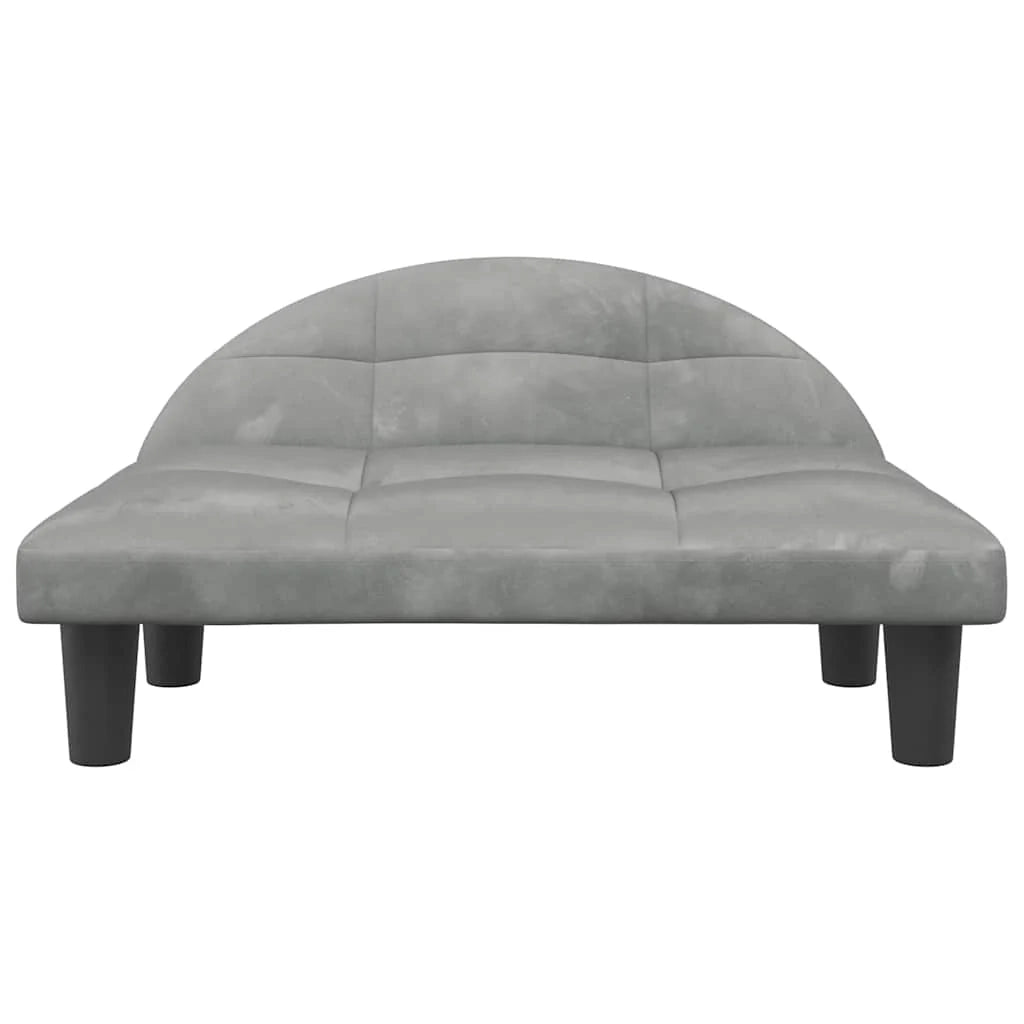 Cuccia per cani comoda cesta da divano colore chiaro 70 x 52 x 30 cm velluto grigio 02_0043120