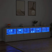 Credenza con Luci LED Bianca 283x37x67 cm 3209016