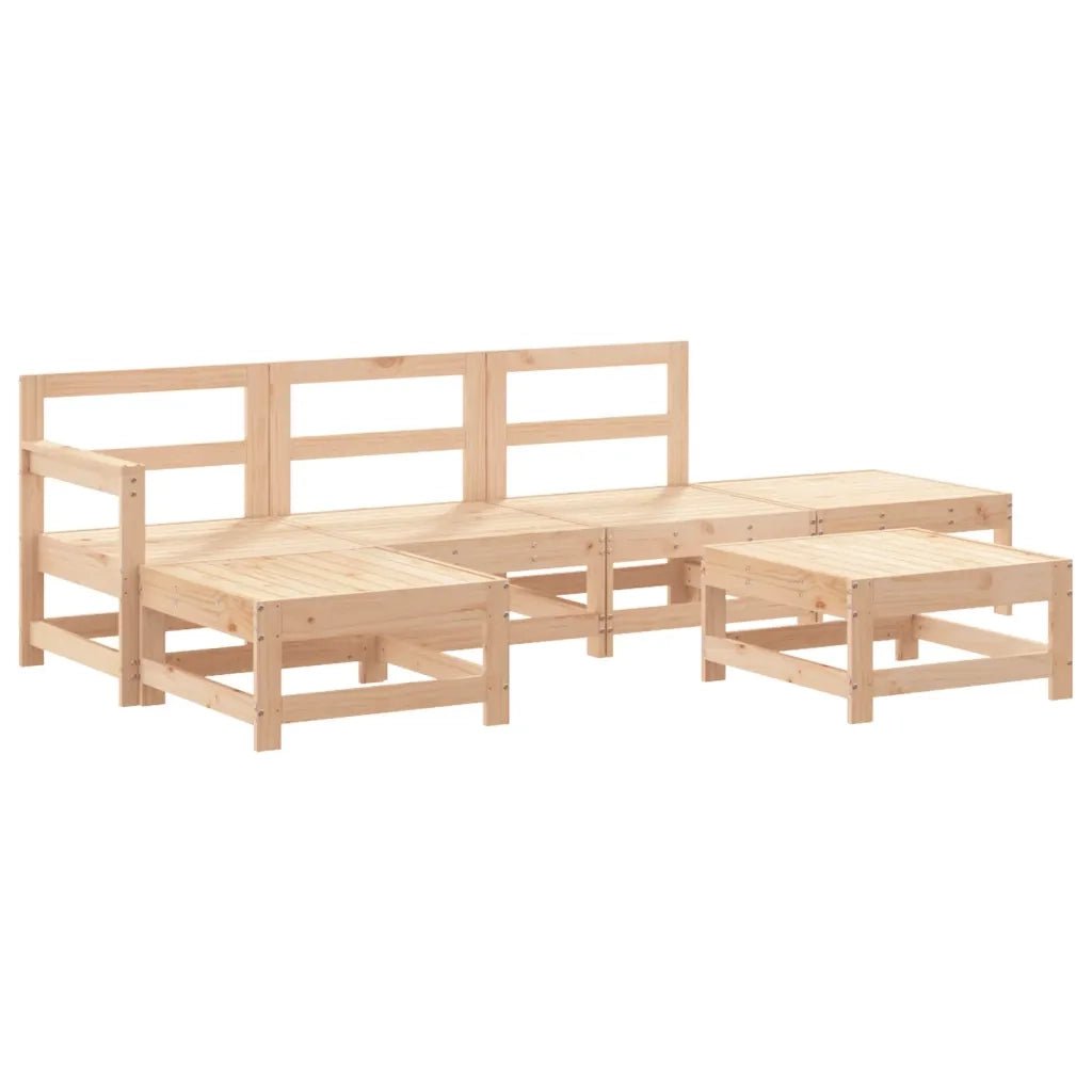 Set Salotto da Giardino 6 pz | Set di Mobili da Esterno in Legno Massello di Pino
