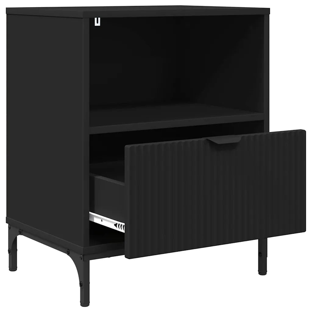 Comodino | Armadio da Notte | Mobiletto da notte Nero 49 x 36 x 61 cm Legno multistrato