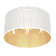 Plafoniera loft tonda bianca rete oro 3xE27 Luminex