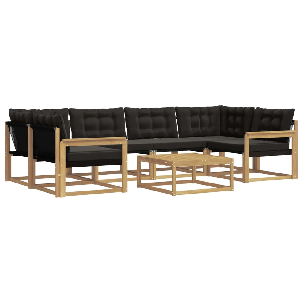 Set di divani da esterno 7 pz Bianco e Nero 3388462