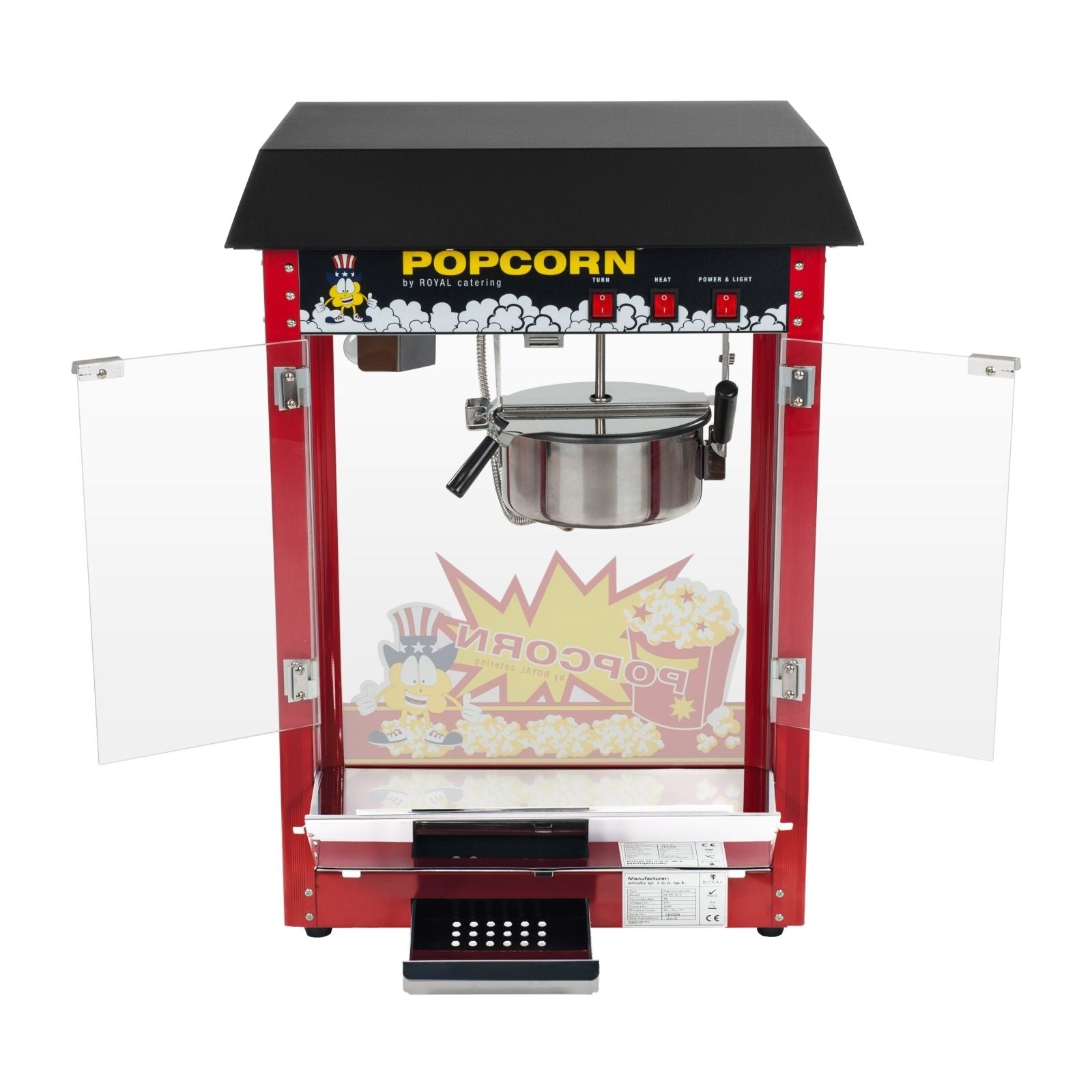 Macchina per popcorn professionale nera 1.600 watt 3614066