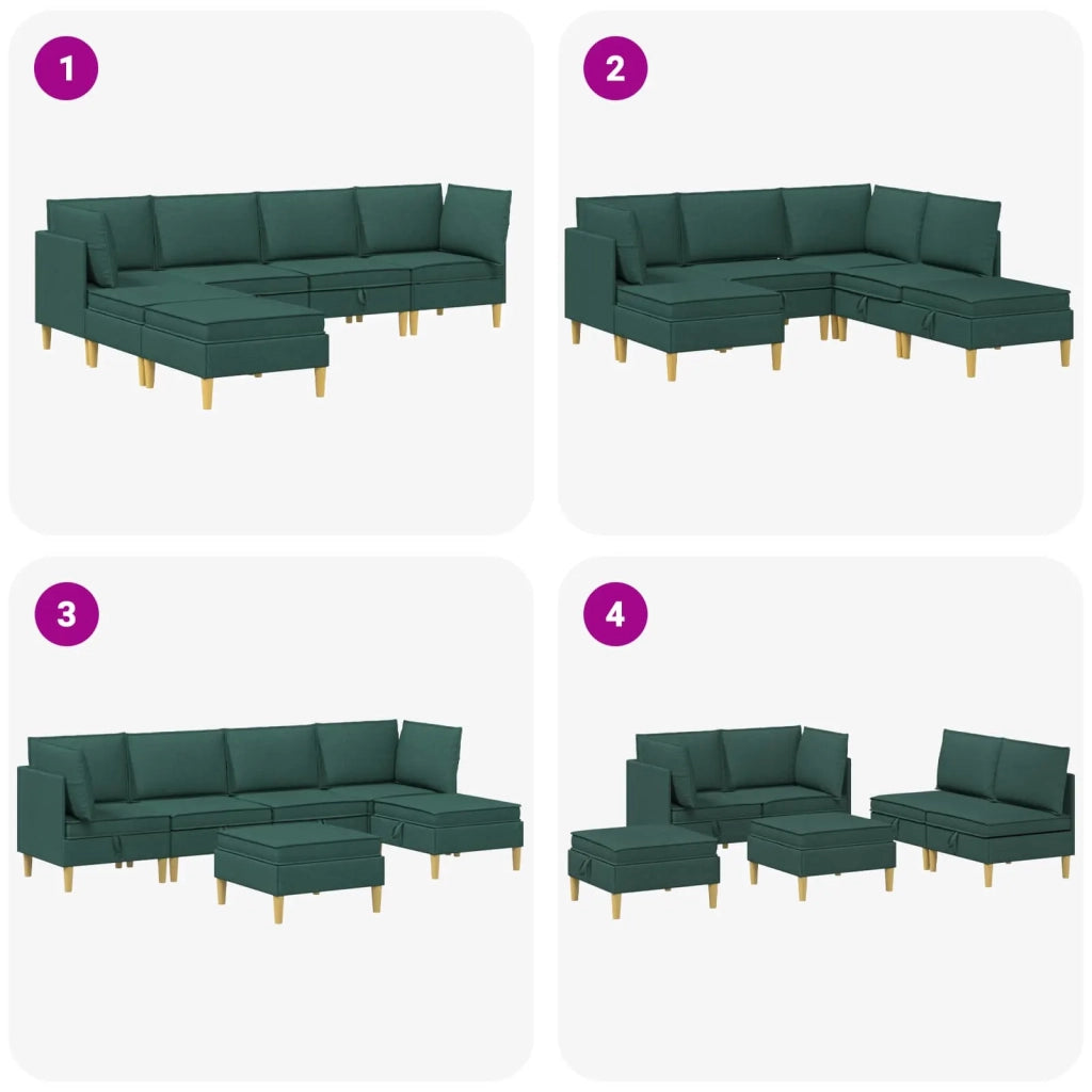Set di divani modulari con spazio di archiviazione 6 pcs