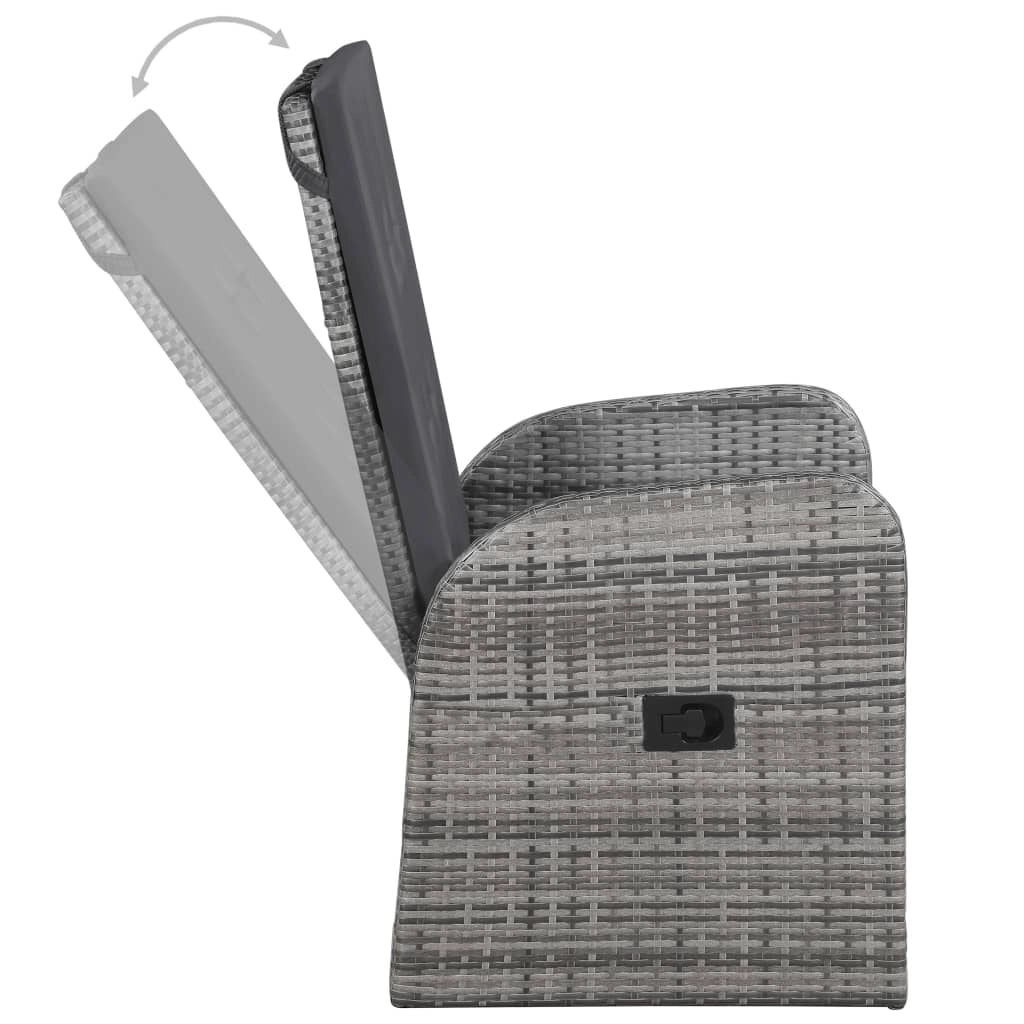 Set da pranzo da giardino 5 pezzi con mobili da esterno e cuscini grigio 02_0014148