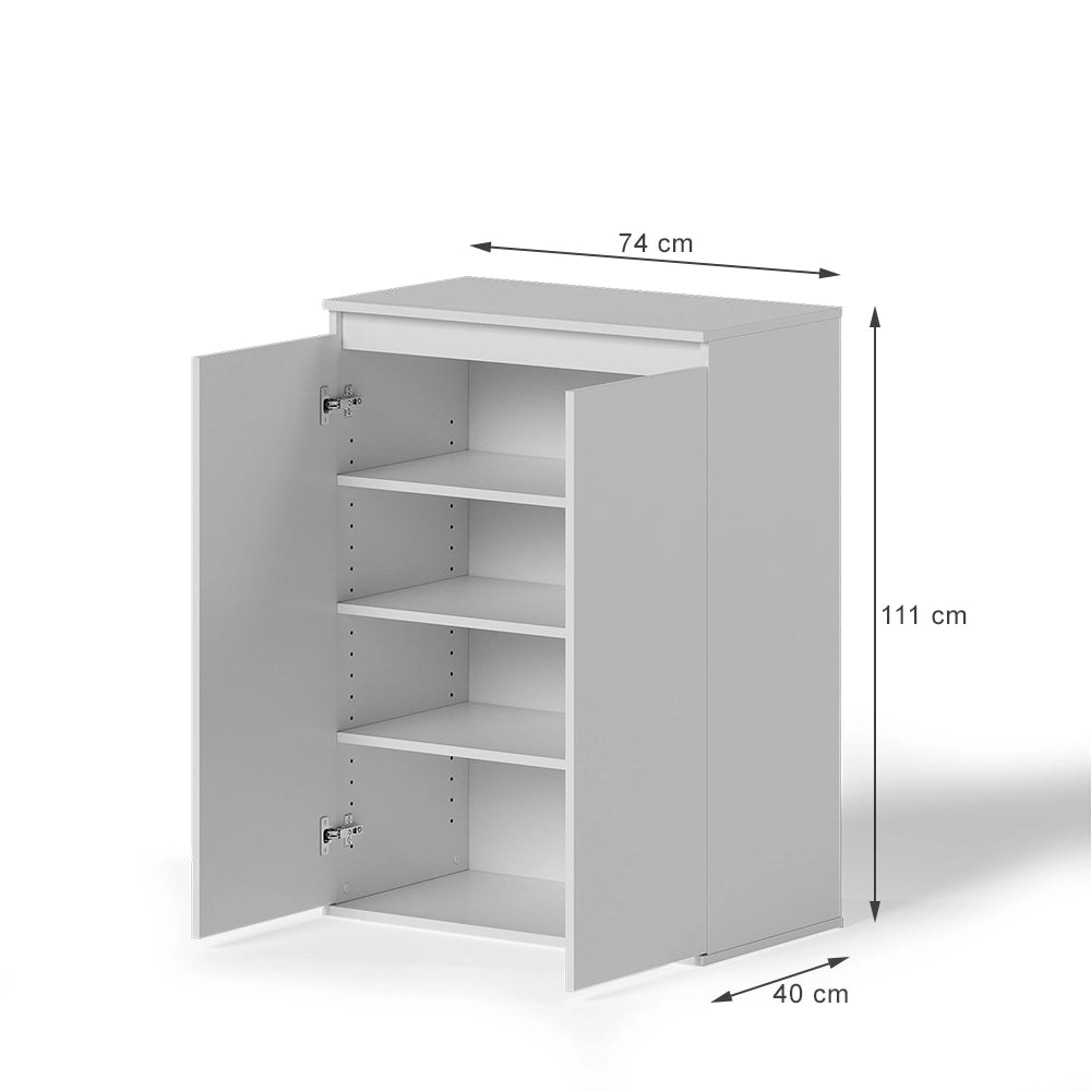 Vicco Cassettiera Bianco 74 x 99.6 cm con 2 ante