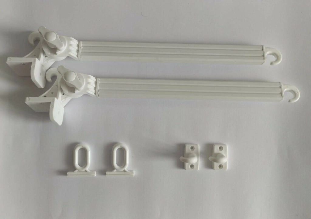 Braccetti Tende da Sole in Alluminio 70 cm Coppia Kit con Occhioli e Ganci Vari Colori