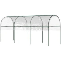 Serra da Giardino, Serra per Pomodori con 4 Archi in Acciaio, Copertura in PVC, 4 x 1.23 x 1.71 m, Trasparente