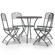 Set da Pranzo per Giardino 5pz | Set Salotto da Giardino Rete Metallica Espansa Antracite