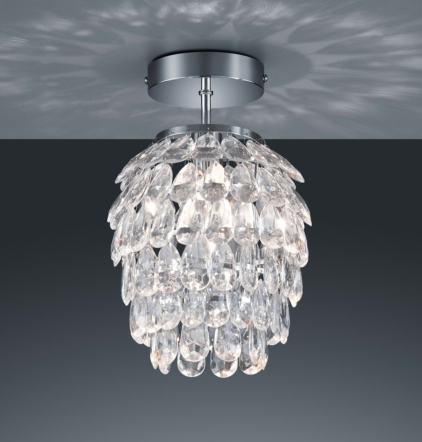 Plafoniera da Interno Attacco E27 in Metallo Cromo