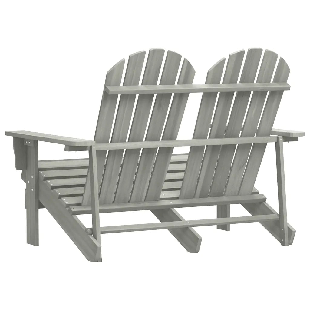 Sedia 2 Posti da Giardino Adirondack in Abete Massello Grigio cod mxl 5567
