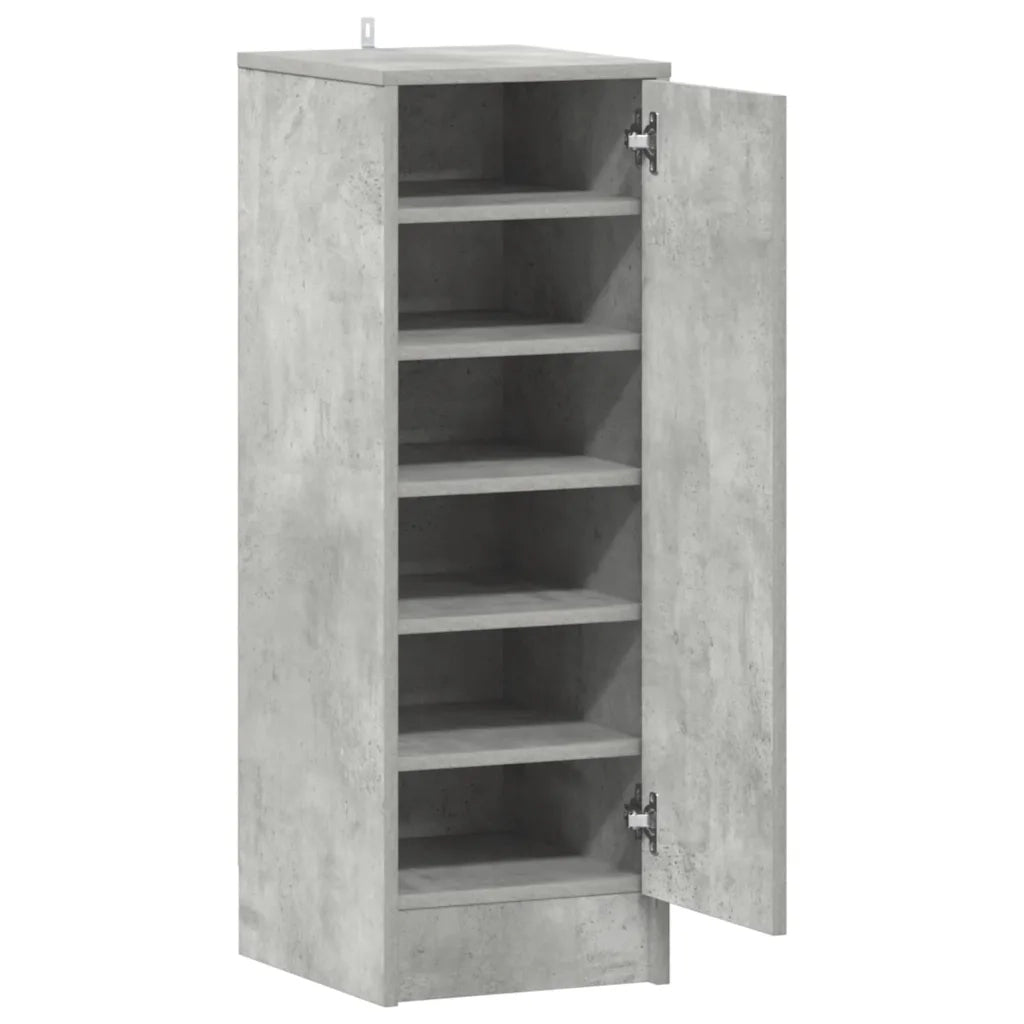 Scarpiera-Scaffale per scarpe Grigio Cemento 32x35x92 cm in Truciolato