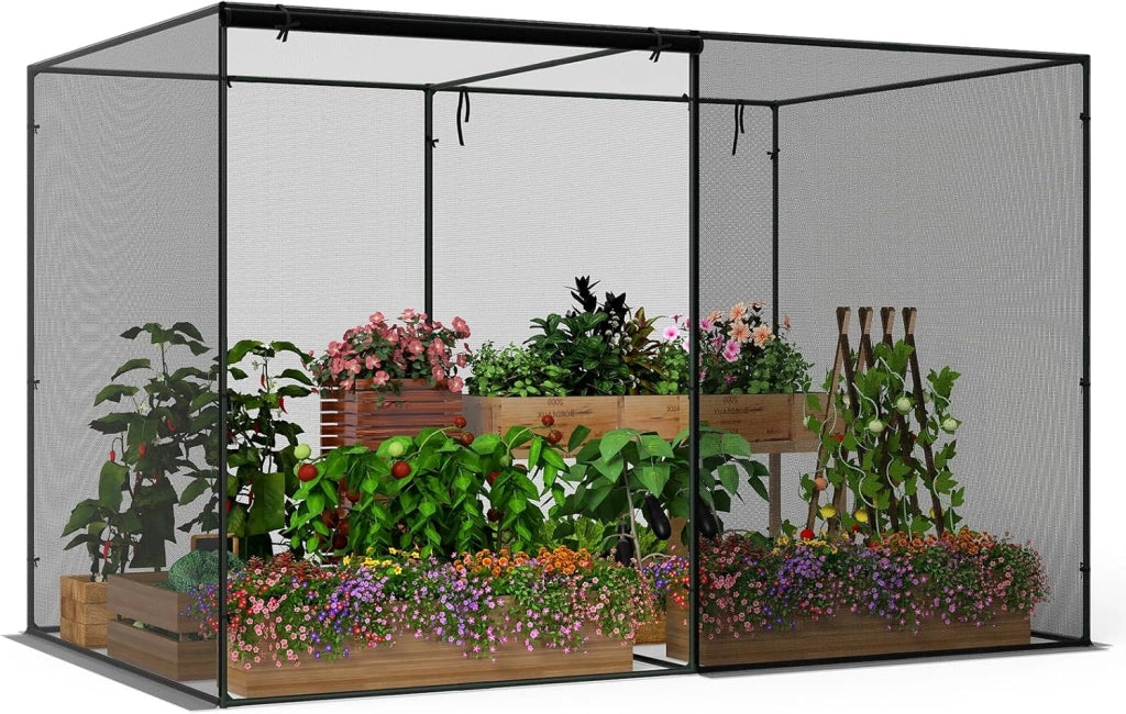 Serra da Giardino, Mini Serra da Balcone per Proteggere Piante e Fiori con Rete Traspirante ad Alta Densità, Robusti Tubi Metallici, Connettori Rinforzati e Borsa
