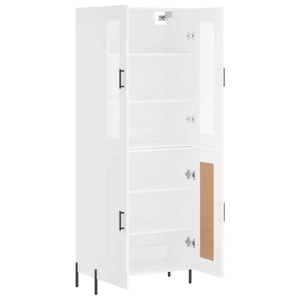 Credenza Bianca 69,5x34x180 cm in Legno Multistrato 3198345