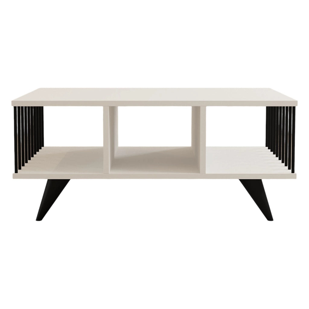 Dogliani, Tavolino da Salotto con Piedini, 90x60x40h cm Bianco